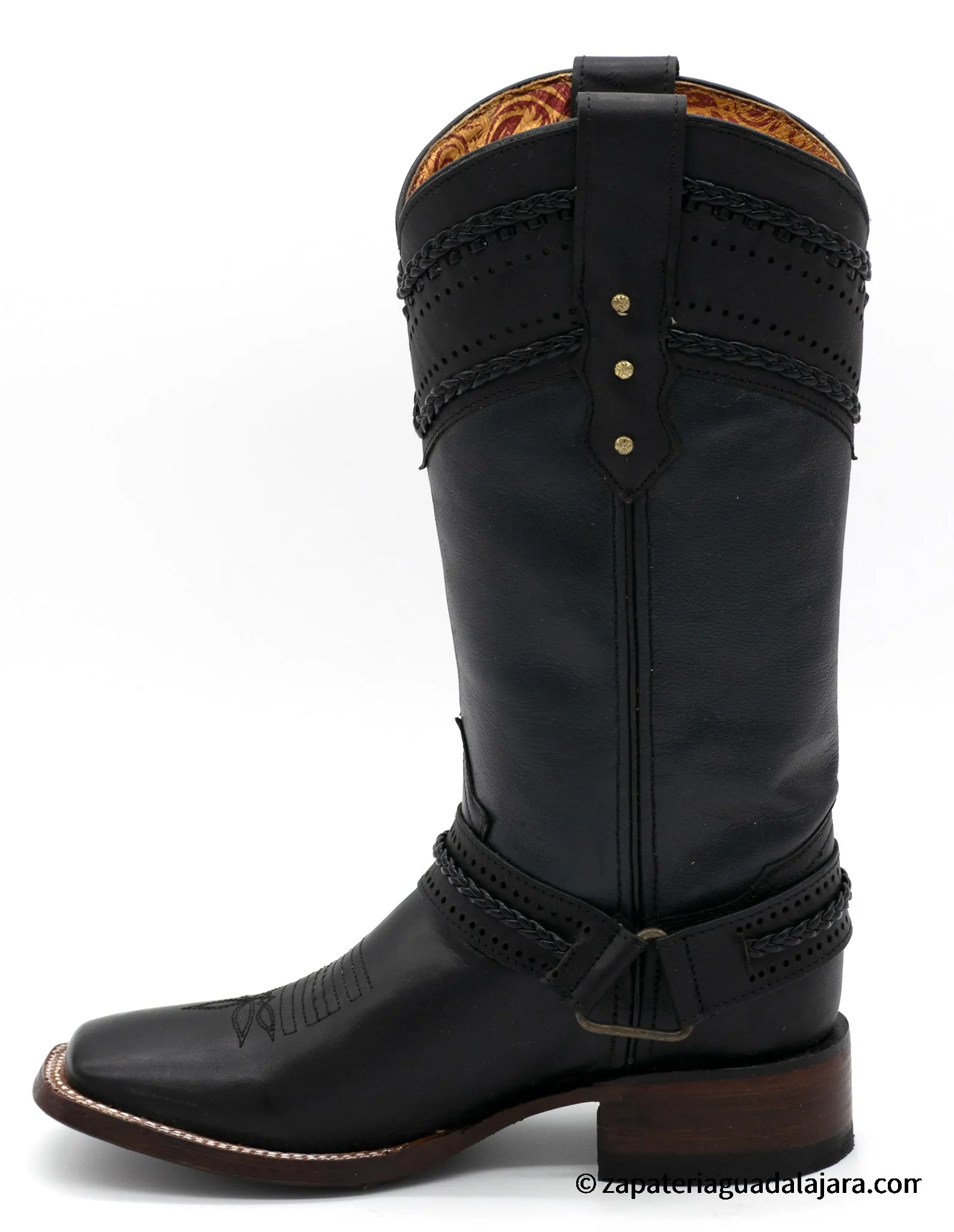 Q3224205 WIDE SQUARE TOE COW LEATHER BLACK