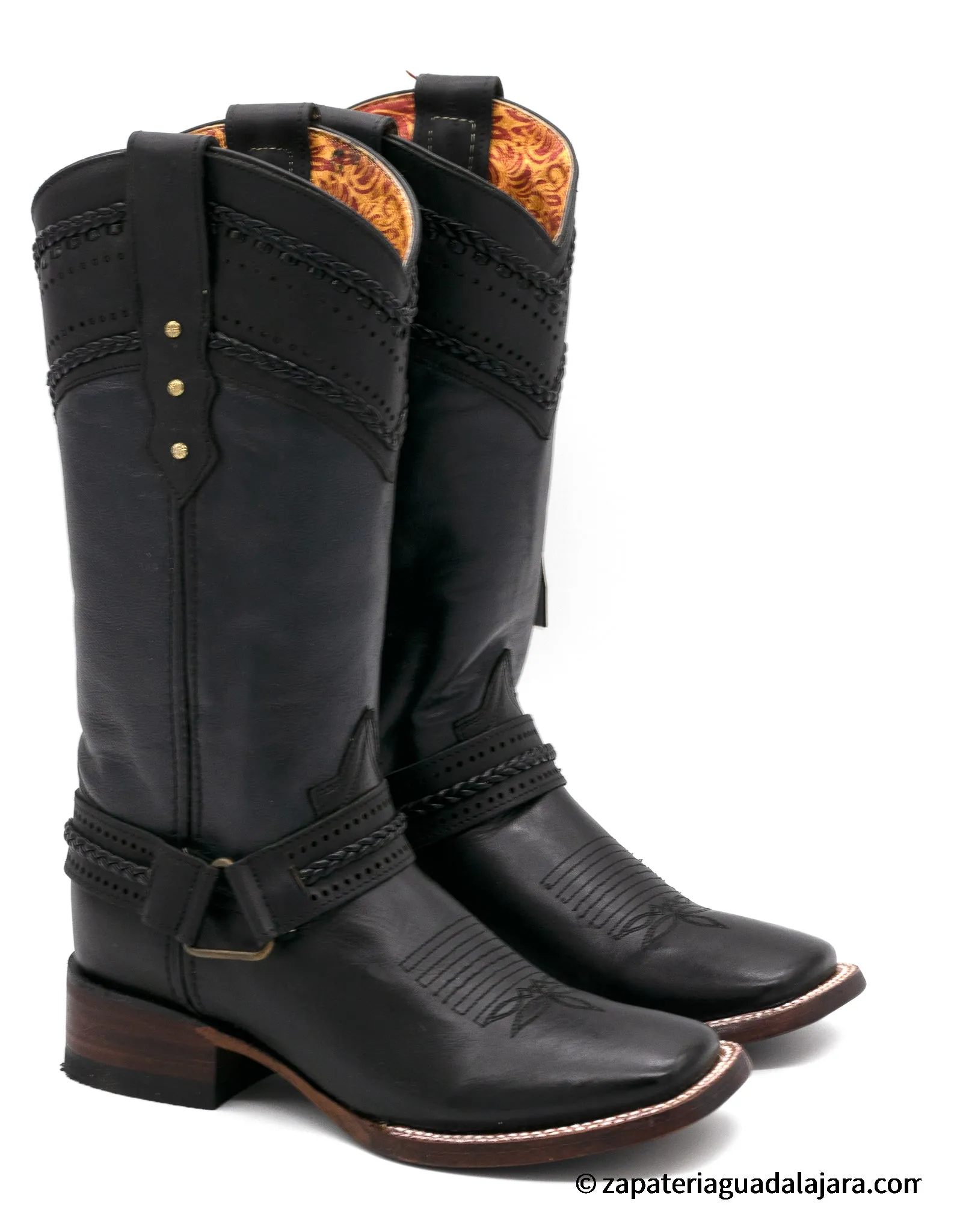 Q3224205 WIDE SQUARE TOE COW LEATHER BLACK