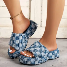 "Plaid Time" Platform Sandals