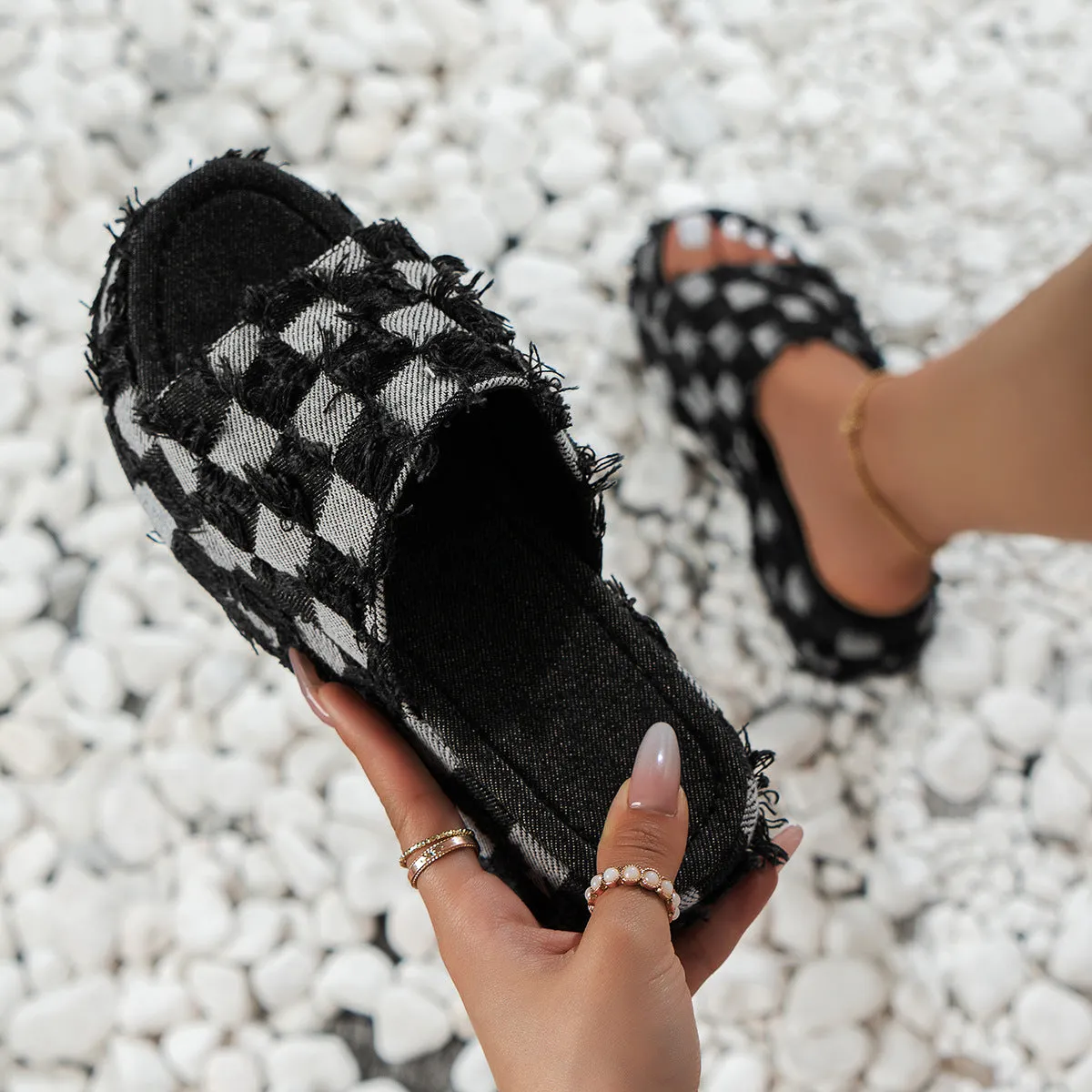"Plaid Time" Platform Sandals