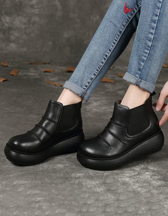 Side Elastic Non-slip Autumn Winter Wedge Boots