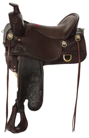 Tucker Custom High Plains Smooth Trail Saddle, Medium, Brown