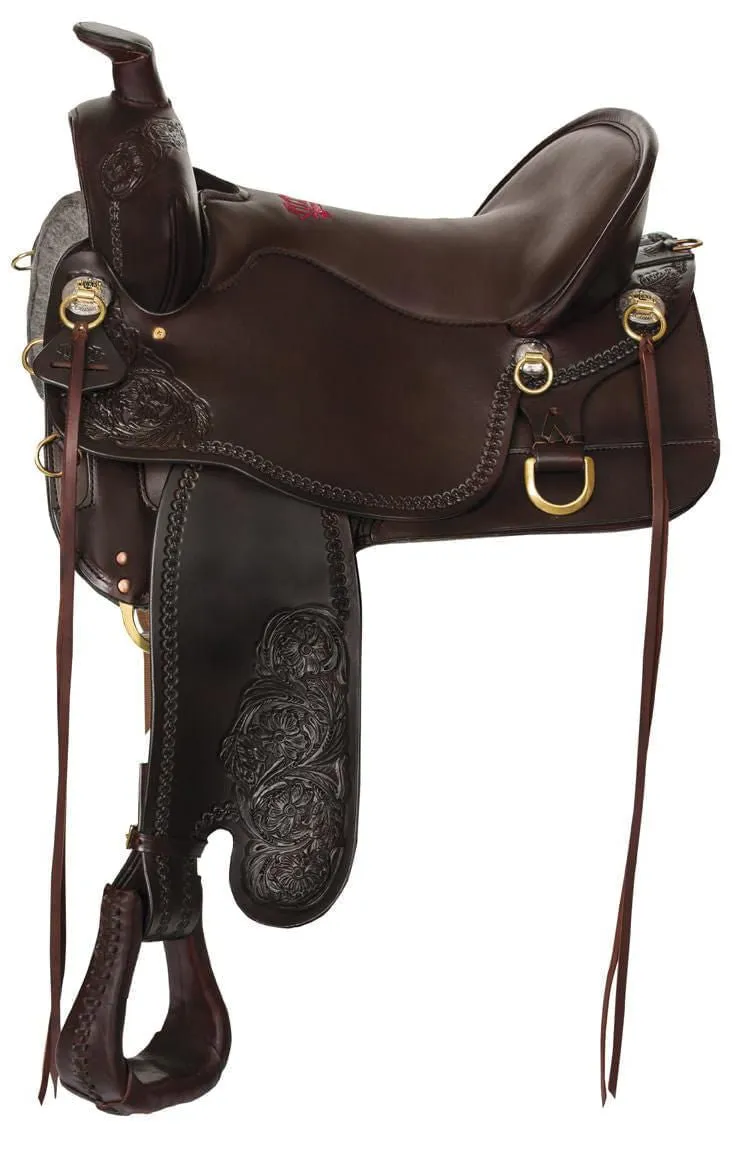 Tucker Custom High Plains Smooth Trail Saddle, Medium, Brown