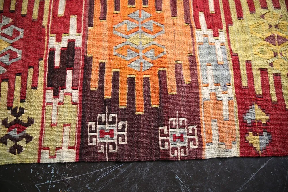 Vintage Adana Kilim Runner 2.1ft x 13ft