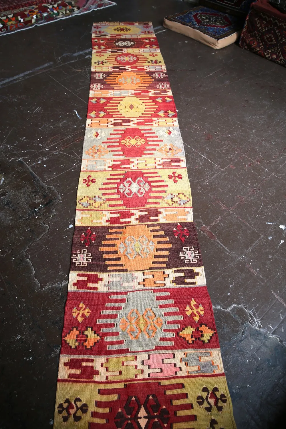 Vintage Adana Kilim Runner 2.1ft x 13ft