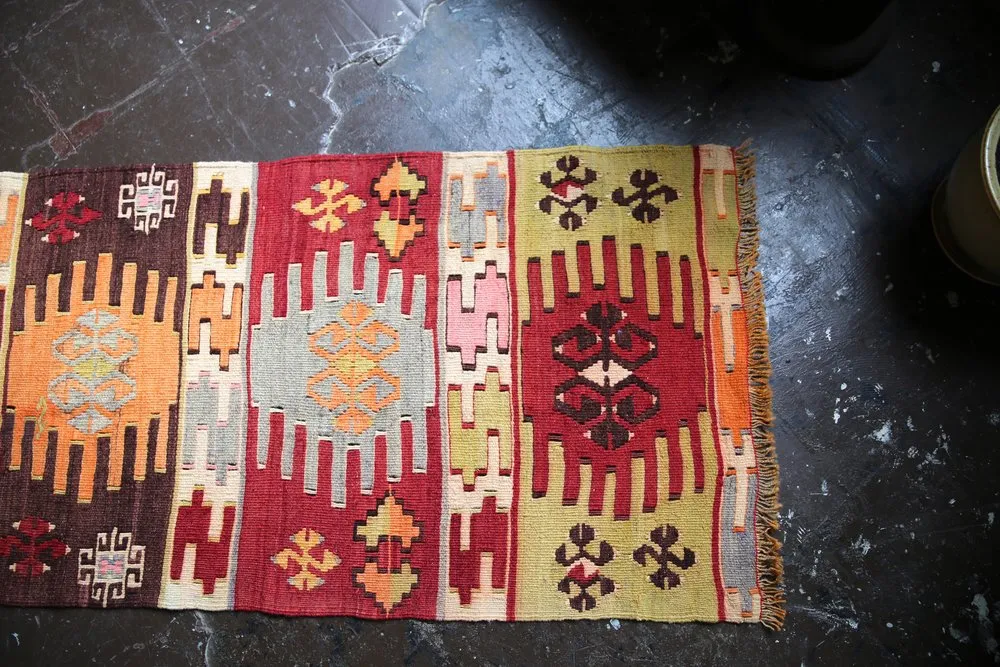 Vintage Adana Kilim Runner 2.1ft x 13ft