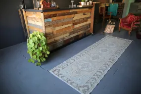 Vintage Faded Anatolian Turkish Runner Rug 3.2ftx10ft