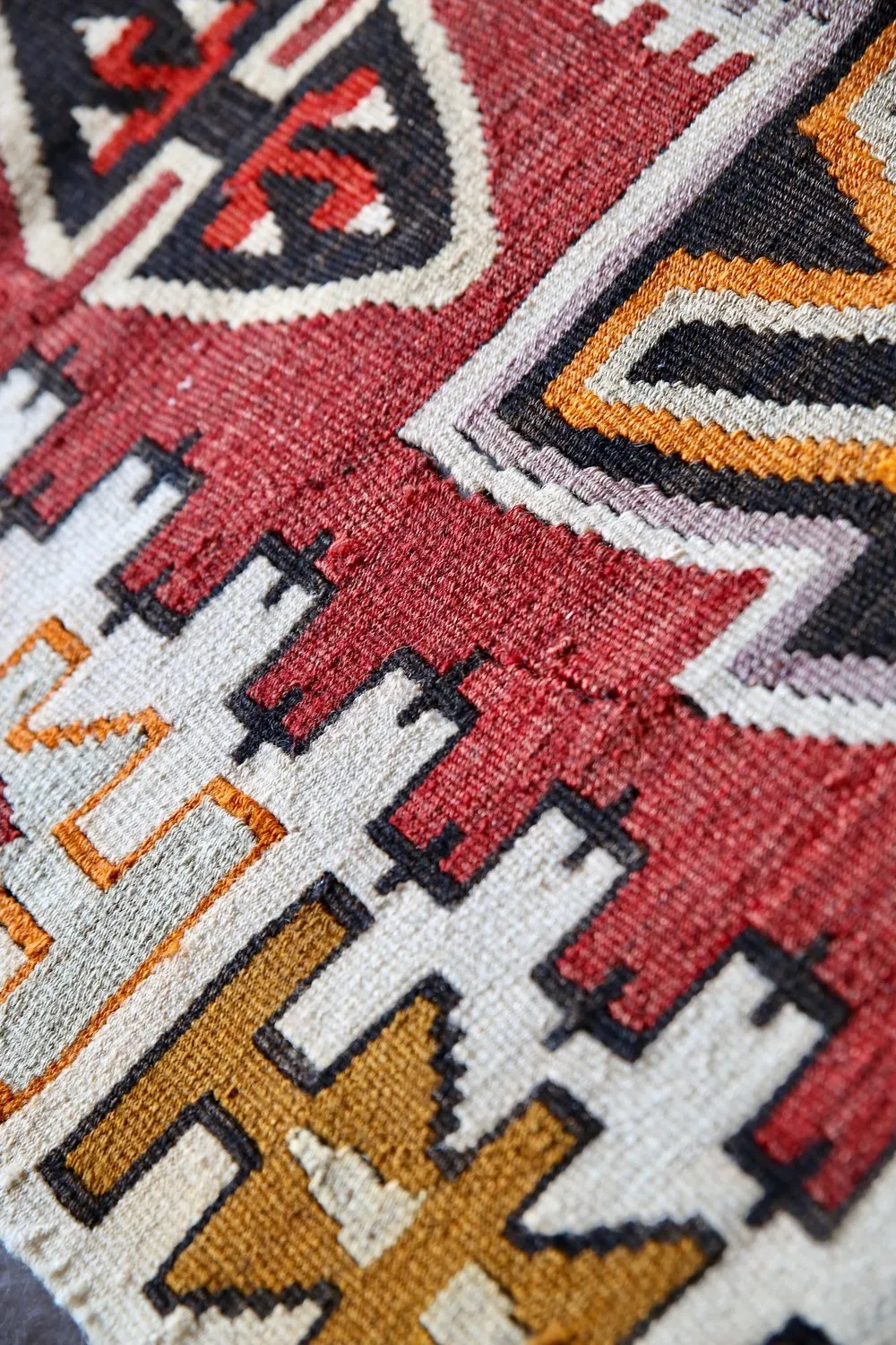 Vintage Kayseri Kilim Runner 3.9ftx15.2ft
