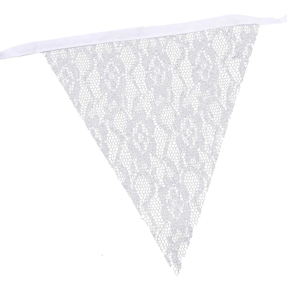 Wedding Party Vintage Lace Bunting - White