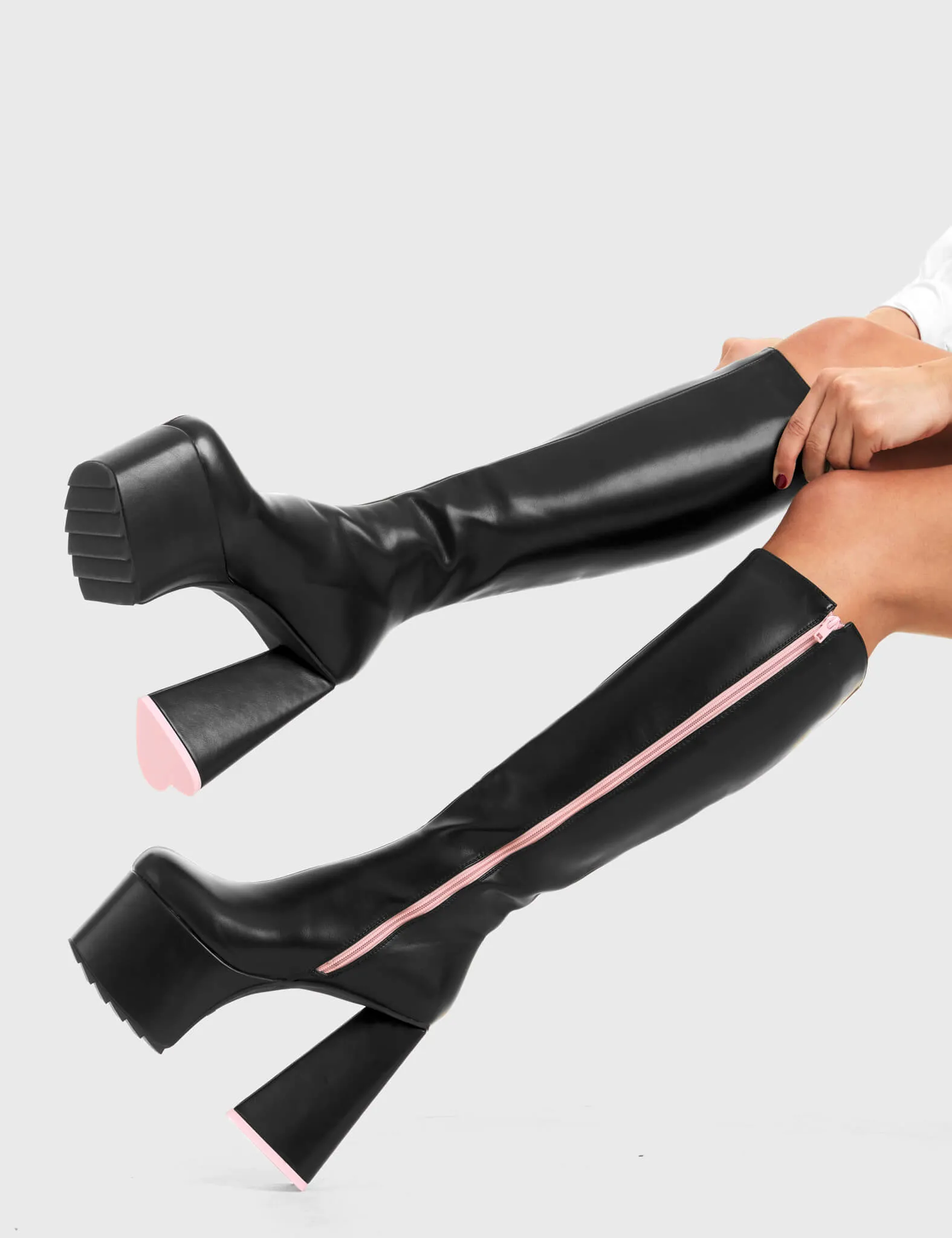 Wide Eyed Platform Knee High Boots