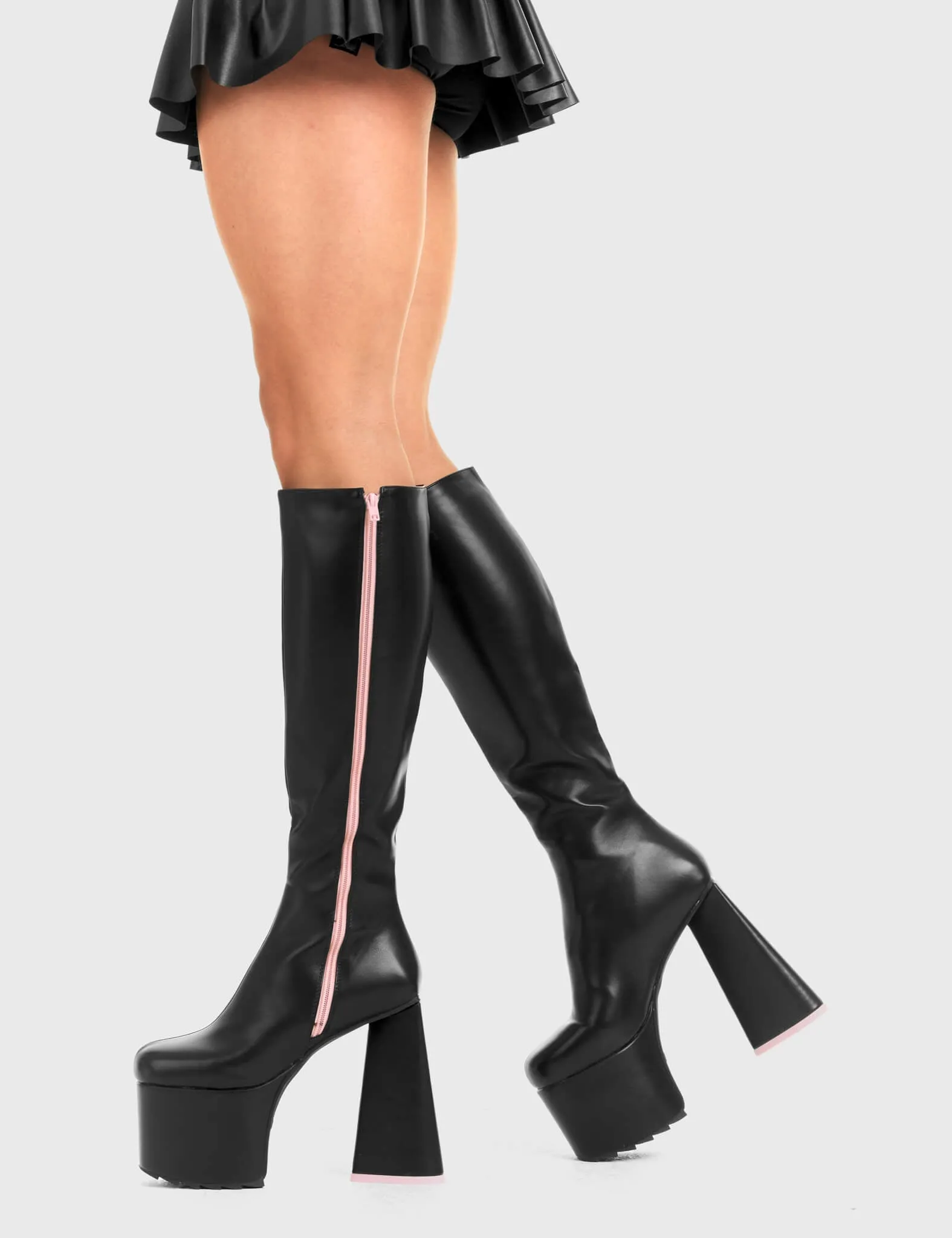 Wide Eyed Platform Knee High Boots