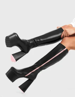 Wide Eyed Platform Knee High Boots