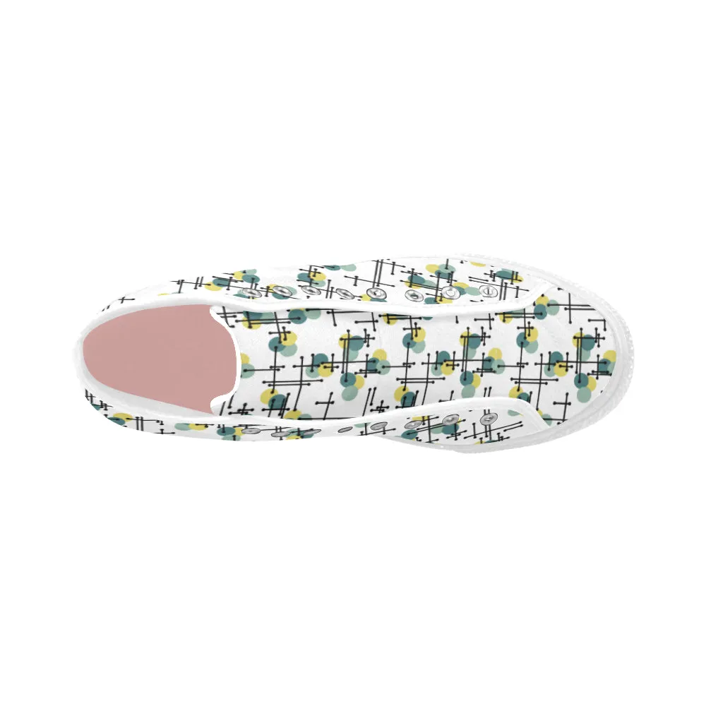 Women's Atomic White Polka Print Canvas High Top Shoes