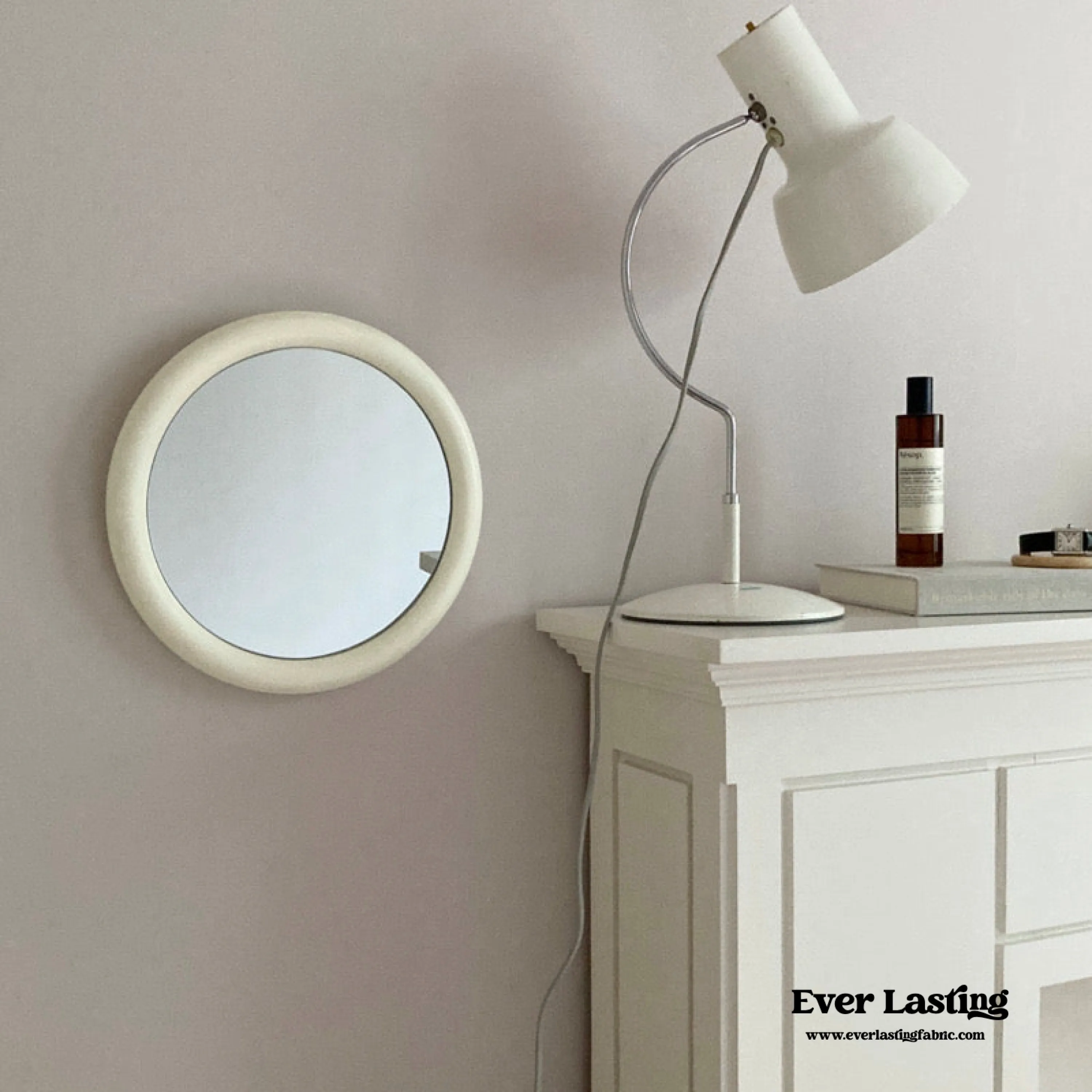 Wooden Circle Mirror / Yellow