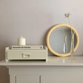 Wooden Circle Mirror / Yellow