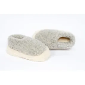 Yoko Full Unisex Light Grey Wool Slippers